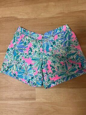Lilly Pulitzer Pink/Blue/Green Pull-On Shorts Size XXS